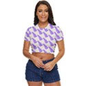 Cute Lavanda Side Button Cropped Tee View1