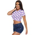 Cute Lavanda Side Button Cropped Tee View2