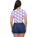 Cute Lavanda Side Button Cropped Tee View4