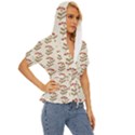 White Fresh Spring Hope Lightweight Drawstring Hooded Top View3