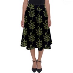 Autumn Leaves Black Perfect Length Midi Skirt by ConteMonfrey