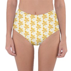 Orange Leaves   Reversible High-waist Bikini Bottoms by ConteMonfrey