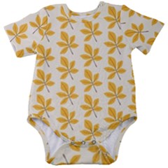 Orange Leaves   Baby Short Sleeve Onesie Bodysuit by ConteMonfrey