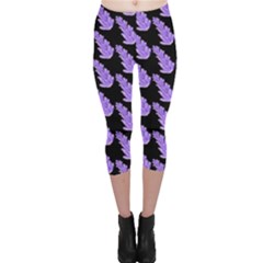 Cute Lavanda Black Capri Leggings  by ConteMonfrey