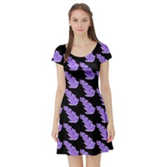 Cute Lavanda Black Short Sleeve Skater Dress by ConteMonfrey