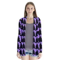 Cute Lavanda Black Drape Collar Cardigan by ConteMonfrey