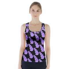 Cute Lavanda Black Racer Back Sports Top by ConteMonfrey