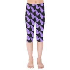 Cute Lavanda Black Kids  Capri Leggings  by ConteMonfrey