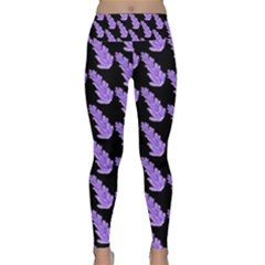 Cute Lavanda Black Lightweight Velour Classic Yoga Leggings by ConteMonfrey