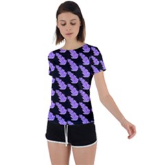 Cute Lavanda Black Back Circle Cutout Sports Tee by ConteMonfrey