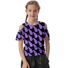 Cute Lavanda Black Kids  Butterfly Cutout Tee by ConteMonfrey