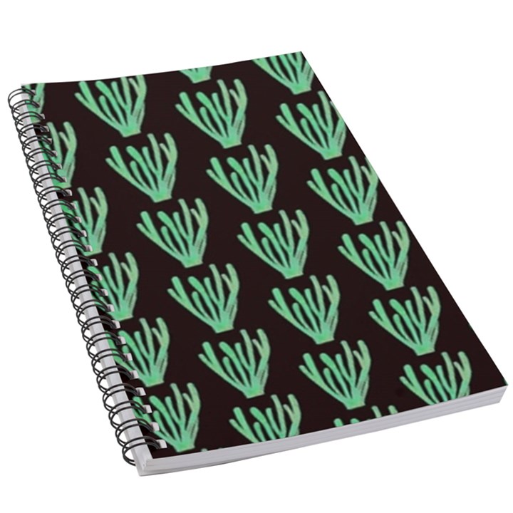 Watercolor Seaweed Black 5.5  x 8.5  Notebook