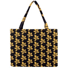 Orange And Black Leaves Mini Tote Bag by ConteMonfrey