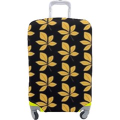 Orange And Black Leaves Luggage Cover (large) by ConteMonfrey