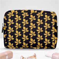 Orange And Black Leaves Make Up Pouch (medium) by ConteMonfrey