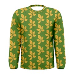 Orange Leaves Green Men s Long Sleeve Tee by ConteMonfrey