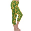 Orange Leaves Green Capri Winter Leggings  View3