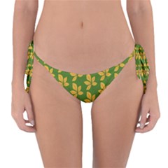 Orange Leaves Green Reversible Bikini Bottom by ConteMonfrey