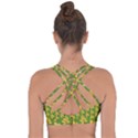 Orange Leaves Green Cross String Back Sports Bra View2