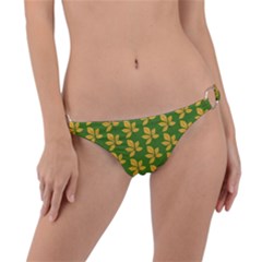 Orange Leaves Green Ring Detail Bikini Bottom by ConteMonfrey