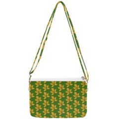 Orange Leaves Green Double Gusset Crossbody Bag by ConteMonfrey