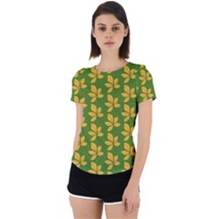 Orange Leaves Green Back Cut Out Sport Tee by ConteMonfrey