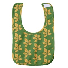 Orange Leaves Green Baby Bib by ConteMonfrey