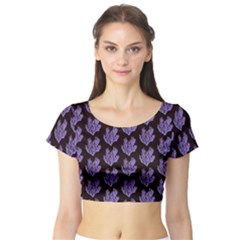 Black Seaweed Short Sleeve Crop Top by ConteMonfrey