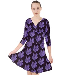 Black Seaweed Quarter Sleeve Front Wrap Dress by ConteMonfrey