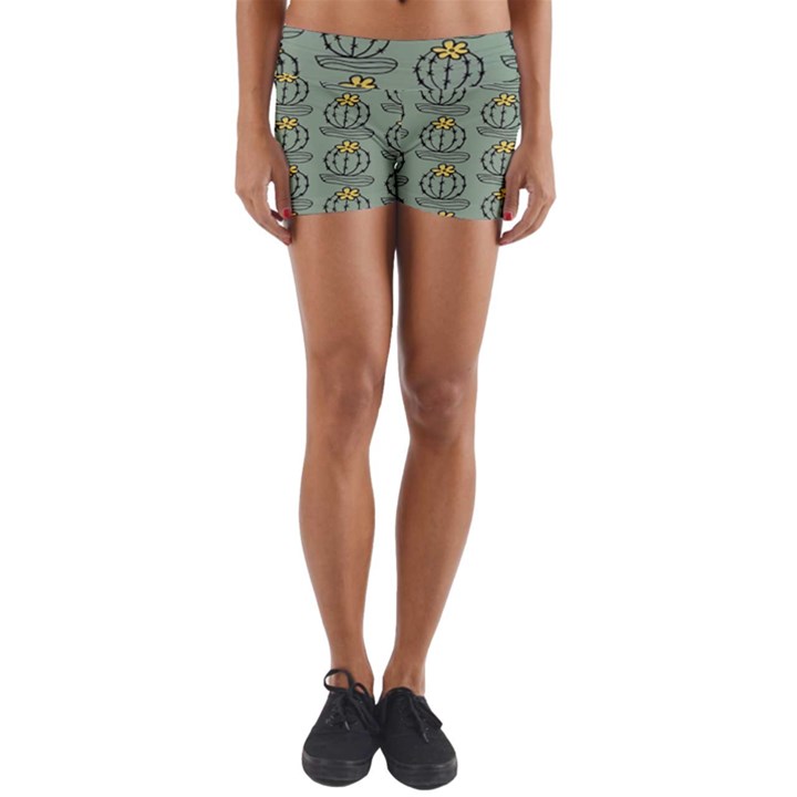 Cactus Green Yoga Shorts