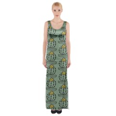 Cactus Green Thigh Split Maxi Dress by ConteMonfrey