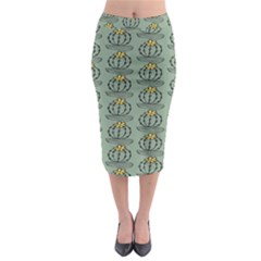 Cactus Green Midi Pencil Skirt by ConteMonfrey