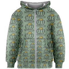 Cactus Green Kids  Zipper Hoodie Without Drawstring by ConteMonfrey