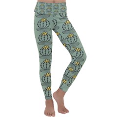 Cactus Green Kids  Lightweight Velour Classic Yoga Leggings by ConteMonfrey