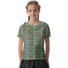 Cactus Green Kids  Frill Chiffon Blouse by ConteMonfrey