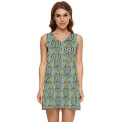 Cactus Green Tiered Sleeveless Mini Dress by ConteMonfrey