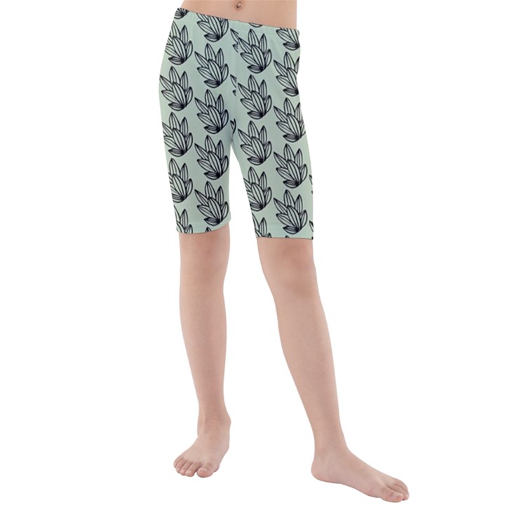 Cactus Lines Kids  Mid Length Swim Shorts