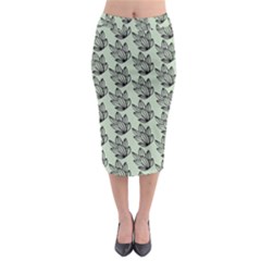 Cactus Lines Midi Pencil Skirt by ConteMonfrey