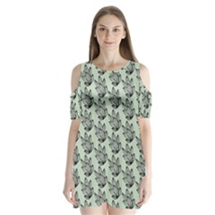 Cactus Lines Shoulder Cutout Velvet One Piece by ConteMonfrey