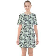 Cactus Lines Sixties Short Sleeve Mini Dress by ConteMonfrey