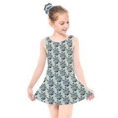 Cactus Lines Kids  Skater Dress Swimsuit by ConteMonfrey