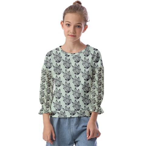 Cactus Lines Kids  Cuff Sleeve Top by ConteMonfrey