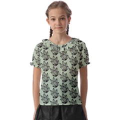 Cactus Lines Kids  Frill Chiffon Blouse by ConteMonfrey