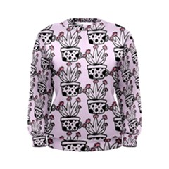 Lovely Cactus With Flower Women s Sweatshirt by ConteMonfrey