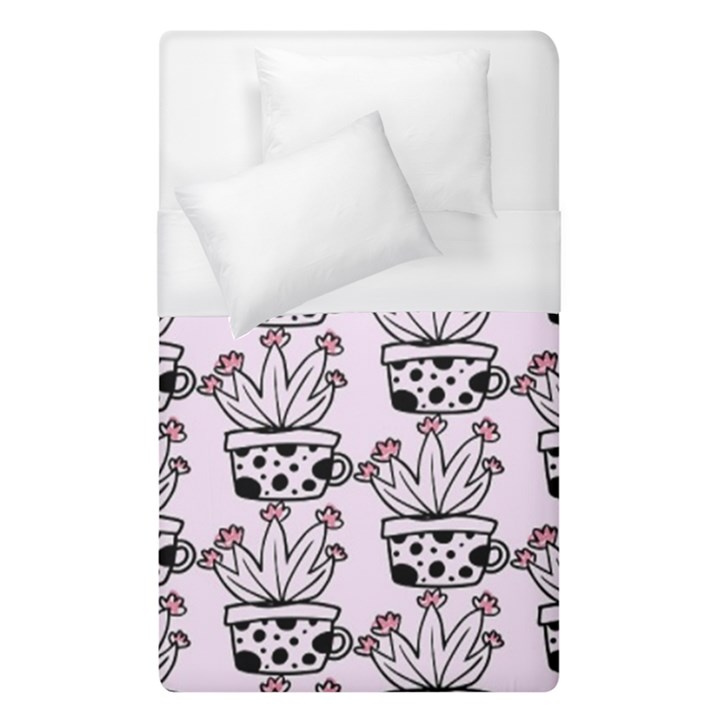 Lovely Cactus With Flower Duvet Cover (Single Size)