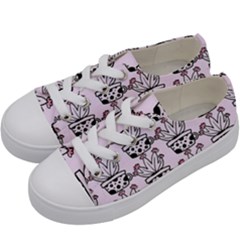 Lovely Cactus With Flower Kids  Low Top Canvas Sneakers by ConteMonfrey