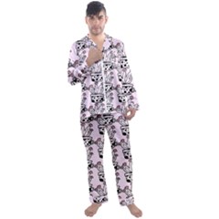 Lovely Cactus With Flower Men s Long Sleeve Satin Pajamas Set by ConteMonfrey