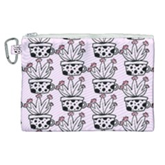 Lovely Cactus With Flower Canvas Cosmetic Bag (xl) by ConteMonfrey