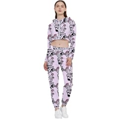 Lovely Cactus With Flower Cropped Zip Up Lounge Set by ConteMonfrey