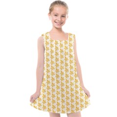 Orange Autumn Leaves Kids  Cross Back Dress by ConteMonfrey